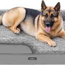 Feandrea Orthopaedic Dog Bed for Large Dogs, Waterproof Dog Sofa Bed with Removable Washable Cover, 48 x 35 x 7 Inches, Dove Gray UPGW254G01