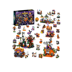 2025 Halloween Advent Calendar kits – 31-Day Spooky Building Blocks Countdown Calendar Sets – Build Your Haunted House with Ghosts, Bats & Pumpkins! Fun Construction Toy Gift for Ages 8+