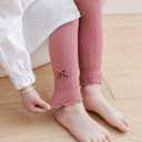 BOOPH 4 Pack Girls Legging Tight Flared Lace Footless Knitted Stocking Pant 1-8T (7-8 Years)