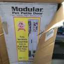 IDEAL PET PRODUCTS Since 1979 Ideal Pet Modular Aluminum Pet Patio Door with Single Pane Glass and Clear Flexible Flap. Fits up to 1 Aluminum Patio Track Width ONLY, Extra Large, White, Extra Large, 10.5" x 15" Flap Size