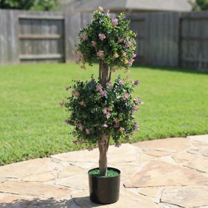 Set of Two 37 Inch Artificial Topiary Tree, Purple Flower
UV Resistant, Fake Eucalyptus Plant, High Simulation PE Foliage Ball, Indoor Outdoor Use, Porch Garden Office Decor