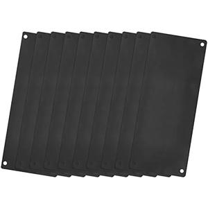uxcell Stainless Steel Blank Tags, 100 x 50mm Rectangle Engraving Blanks Card with 4 Hole for Machine Nameplate DIY Label Tag, 6Pcs (Black)