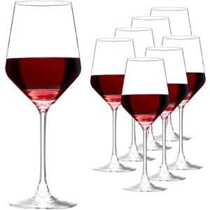 YANGNAY Wine Glasses (Set of 8, 17 Oz), Clear Wine Glasses for Red Wine, Smooth Rim, Dishwasher Safe