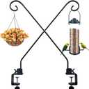 Heavy Duty Deck Hook,Courtyard Decoration,Pole 32Long Metal Deck Railing Hooks for Hanging Bird Feeders,Planters,Suet Baskets,Lanterns,Wind Chimes,Clamp Mounted,Under 15 LBS2PCAK