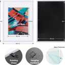 A1 Poster Frame,23.4x33.1in Natural Soild Wood White Picture Frames with Polished Plexiglass,Easy to Hang,Display Picture A1 without Mat or A2 with Mat for Wall Mounting Horizontally and Vertically