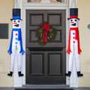 Tatuo 2 Pieces 45 Inch Christmas 3D Snowman Windsock Winter Windsock Outdoor Hanging Decoration Windsocks Flag Enduring Fade Resistant for Hanukkah Front Door Yard Lawn Garden Patio Pathway Party