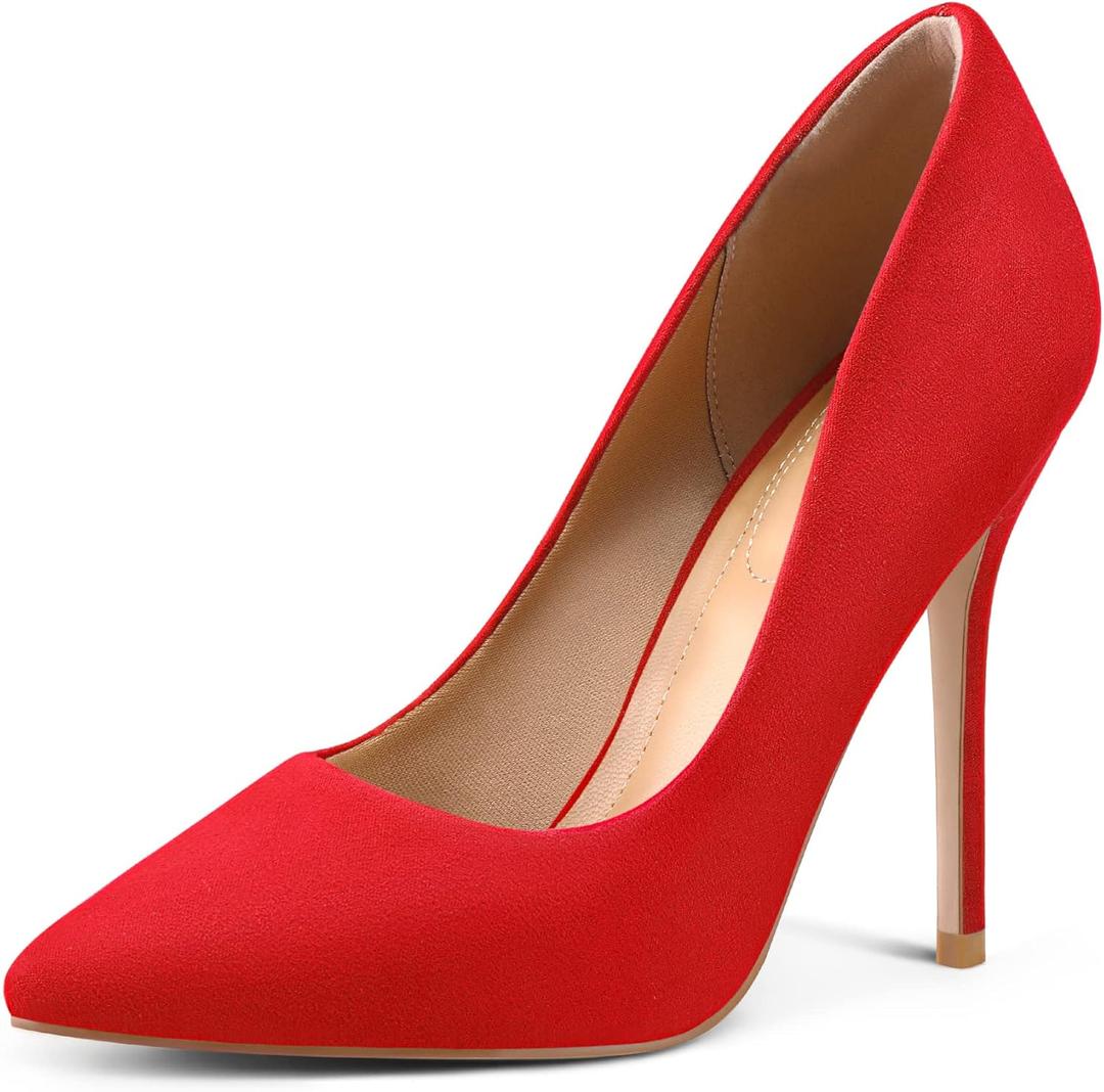 mysoft Women's High Heels Pumps Closed Pointed Toe Stiletto 4IN Heels Dress Wedding Shoes (8.5)