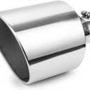 A-KARCK Exhaust Tip 4" Inlet to 10" Outlet, 15" Overall Length Polishing Bolt On Exhaust Tailpipe Tip Protect Tailpipe