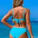 HXN Womens Two Piece Bikini Sets 2025 Neon Color Block Sexy Tummy Control Swimsuit Triangle Bathing Suit for Beach Vacation (Black, M)
