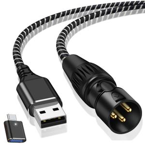 USB to XLR Cable,6.6 FT USB A to XLR Audio Stereo Cable,USB C to XLR Male Output Stereo Audio Cord for Amplifier, Speaker, Mixer Console ect