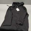 MISSKY Women's Women's Sweatshirt Hooded Dress (Black, M)