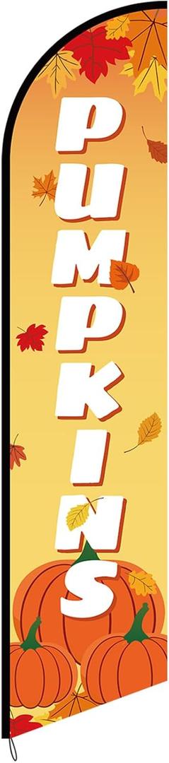 Thanksgiving Pumpkin Feather Flag 2.5ft x 12ft, Weatherproof Outdoor Garden Flag, Durable Polyester Fall Decoration for Outdoor Garden, Yard, Parties, Autumn Festivals Thanksgiving Pumpkin Feather Flag 2.5ft x 12ft, Weatherproof Outdoor Garden Flag, Durable Polyester Fall Decoration for Outdoor Garden, Yard, Parties, Autumn Festivals