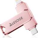 MFi Certified Flash Drive 256GB for iPhone Photo Stick Thumb Drive, High Speed USB Memory Stick iPhone Flash Drive for Photos Videos, External Storage Jump Drive for iPhone/iPad/Android/PC (Pink)