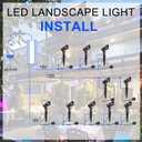 E ENERGETIC LIGHTING LED Landscape Lights with Connectors, 12V Low Voltage, Warm White 3000k, 4W, 175LM, Outdoor Waterproof Garden Pathway Lights Wall Tree Flag Spotlights with Spike Stand, 2 Pack