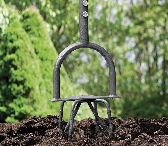 Jardineer Hand Tiller Cultivator, Twist Tiller Garden Claw Heavy Duty, Manual Soil Tiller for Flower Box and Raised Bed