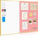Whiteboard Bulletin Board Combo, 24"x18" Dry Erase Linen Cork Board