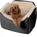 Snoozer Dog Car Seat, Lookout I Dog Booster Car Seat for Small Dogs Under 25lbs, Size: Medium, Fabric: Black Quilted, Pet Car Seat to Alleviate Car Sickness for Dogs, Removable Machine Washable Cover