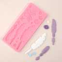 5 x 1 Pcs Feather Chocolate Silicone Mold, Lace Butterfly Cake Decoration Fondant Mold for Wedding Cupcake Toppers Kitchen Baking Candy Sugar Craft Dough Biscuit Modeling Clay Resin Crafts Plaster