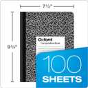 4 x Oxford Composition Notebook, College Ruled Paper, 9-3/4" x 7-1/2", Black Marble Covers, 100 Sheets, 1 Book (63796)