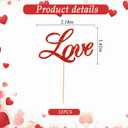 3 x BEISHIDA 12pcs Love Cupcake Toppers Happy Anniversary Cupcake Toppers Red Glitter Cupcake Decorations Love Picks for Valentine's Day Wedding Anniversary Engagement Cake Decorations Supplies