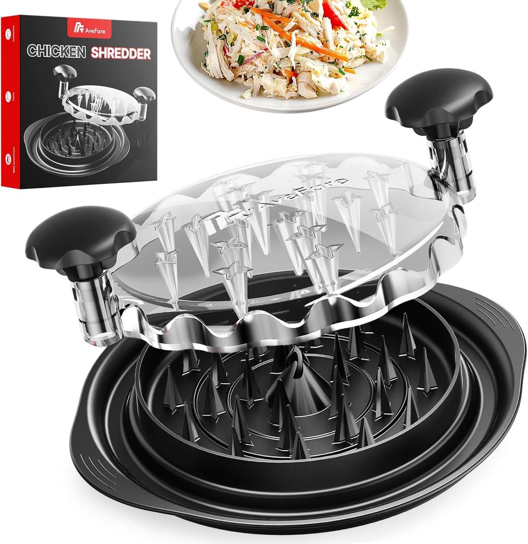 Large Chicken Shredder, Heavy Duty Highly Durable Chicken Shredder Tool Twist, Meat Shredder Machine, BPA Free, Strong Anti-Slip, Dishwasher Safe, Suitable for Pork Beef Chicken (Black)