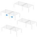GEDLIRE Kitchen Cabinet Expandable Shelf Organizers Set of 4, Adjustable Metal Wire Pantry Storage Shelves, Plate Dish Organizer Rack for Cabinets, Cupboard, Counter, Freezer, Countertop, White