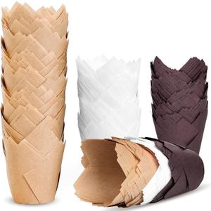 200pcs Tulip Cupcake Liners, Premium Muffin Liners Holders for Baking Cups, Greaseproof Cupcake Wrappers in Standard Size, Classic Parchment Paper Cupcakes Liner for Party, Christmas by JIRNGLA (Mix)