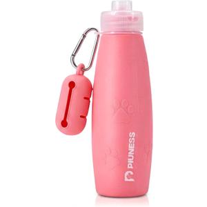 Ultimate 2-in-1 Dog Walk Essential – Portable Pee Cleaning Bottle + Detachable Poop Bag Dispenser (Salmon)