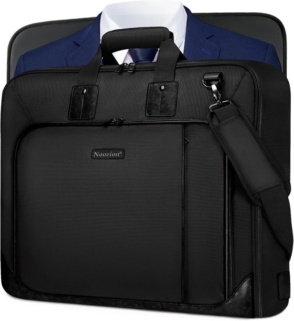 Noozion Garment Bag for Travel, Large Carry On Suit Bag for Business Up to 3 Suits, Wrinkle Free Garment Bag for Hanging Clothes with Shoulder Strap, Laptop Compartment, and Wet-Dry Pocket, Large