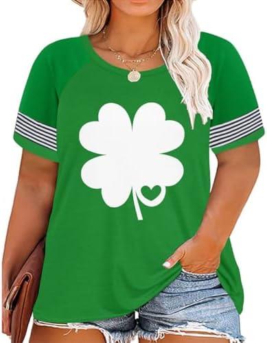 CARCOS Plus Size Tops for Women Button Up Henley Shirts Short Sleeve Summer T-Shirts V/Crewneck Casual Trendy Tunics Size 2, Extra Large 