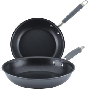 Anolon Advanced Home Hard-Anodized Nonstick Skillets (2 Piece Set- 10.25-Inch & 12.75-Inch, Moonstone)