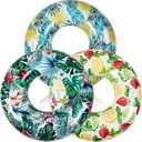 3 Pcs Inflatable Pool Floats 40 Inch Pool Floaties Tubes Jumbo Swimming Tubes Rings for Adults Summer Beach Bachelorette Wedding Party Decor Supplies