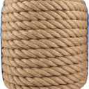 Manila Rope 1-1/2 Inch x 100ft - Natural Hemp Rope,Heavy Duty 4-Strand Twisted Ropes for Use for Hammock, Docks, Bundling, Home Decor, Crafts, Gardening (100 Feet, 1.5" Thick)