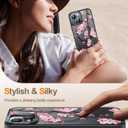 Goodon for iPhone 15 Plus Case with Privacy Screen Protector, Compatible with Magsafe, Shockproof Translucent Matte Cover - Cute Floral Design Phone Case for Women and Girls - Blooming Cherry