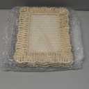 CroBlissful 3 Pcs Scalloped Picture Frame Nature Rattan Photo Frame 4x6 Boho Wicker Weave for Picture Coastal Handmade Wall Decor Boho Farmhouse Style Tabletop Display Decorative Home Bookshelf