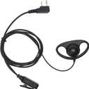 Earpiece Surveillance Kit Compatible with BaoFeng, BTECH, Kenwood Walkie Talkie with PTT Mic Headset Accessories (D-Shaped)