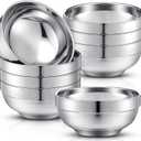 Funnymoom 8 Pack 24 oz Stainless Steel Bowls Double Walled Insulated Soup Ice Cream Metal Mixing Nesting Bowls for Serving Soup Rice Cereal (304 Stainless Steel)