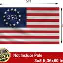 250 Anniversary Betsy Ross USA Embroidered Flag 3x5 Outdoor- Patriot Commemorative 13 Stars 250th US Nylon Flags Sewn Stripes Heavy Duty Banner for Outside