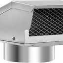 6 Inch Stainless Steel Roof Vent Cap,Bathroom Exhaust Roof Vent for Dryer,Removable Roof Vent,Galvanized Steel for Ventilation System with Damper, Silver (6 in)