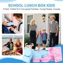 Reusable Silicone Snack Boxes with Lids Double-Layer Design Suitable for Storing Lunch Fruit and Snacks Also Suitable Compact Mini Snack Boxes (2Blue and 2Pink)