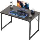 PRAISUN 40 X 24 Inch Computer Desk with Deeper Desktop, Gaming Office Writing Work Desk for Home Office, Study, Bedroom, Work from Home Desk, Metal Frame, Black, 40*23.6inch