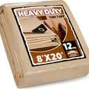 RAINDEWAY 8x20 Feet Heavy Duty Tarp,12 Mil Tan Waterproof Poly Tarp Cover, UV Resistant, Weatherproof, Durable, Multipurpose Tarps with Grommets and Reinforced Edges