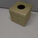 Hymmah Modern Square Tissue Box Cover Holder,Bathroom Accessories Decor Unique Design Tissue Box Cover for Bathroom Vanity Counter Tops Also Great for Bedrooms and Living Rooms (Gold)