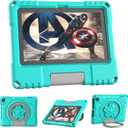Tablet Kids Case for 7Tablets, Not for iPad Nokia 7 inch Tablets, Patamiyar Lightweight Shockproof Case with Handle Stand - Turquoise