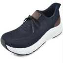 JACKSHIBO Mens Slip in Hands Free Shoes Wide Toe Box Orthopedic Slip On Walking Sneakers with Arch Support Cushioned Sole  Color Blue, Size M12.
