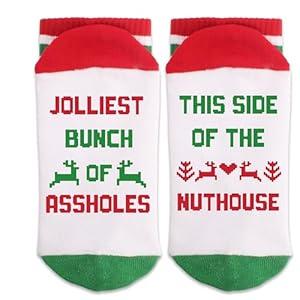 Funny Christmas Socks, Christmas Gifts For Him Or Her, Novelty Gifts Stocking Socks Striped Socks For Women Men (022)