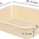 1 Pack Extra Large Dog Litter Box Pan Tray (ABS Material), Low Entry Jumbo Senior Litter Boxes for Multiple Kitten Big Cats, Pet Safe Indoor Dog Potty (Sandbeach, 20" L x 15" W)