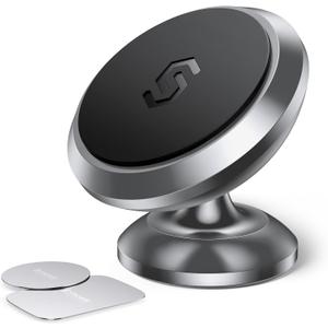 Magnetic Phone Car Mount, Syncwire Car Phone Holder for Dashboard, Cell Phone Car Kits, 360 Adjustable Magnet Cell Phone Mount Compatible with iPhone, Samsung, LG, GPS, Mini Tablet - Gray