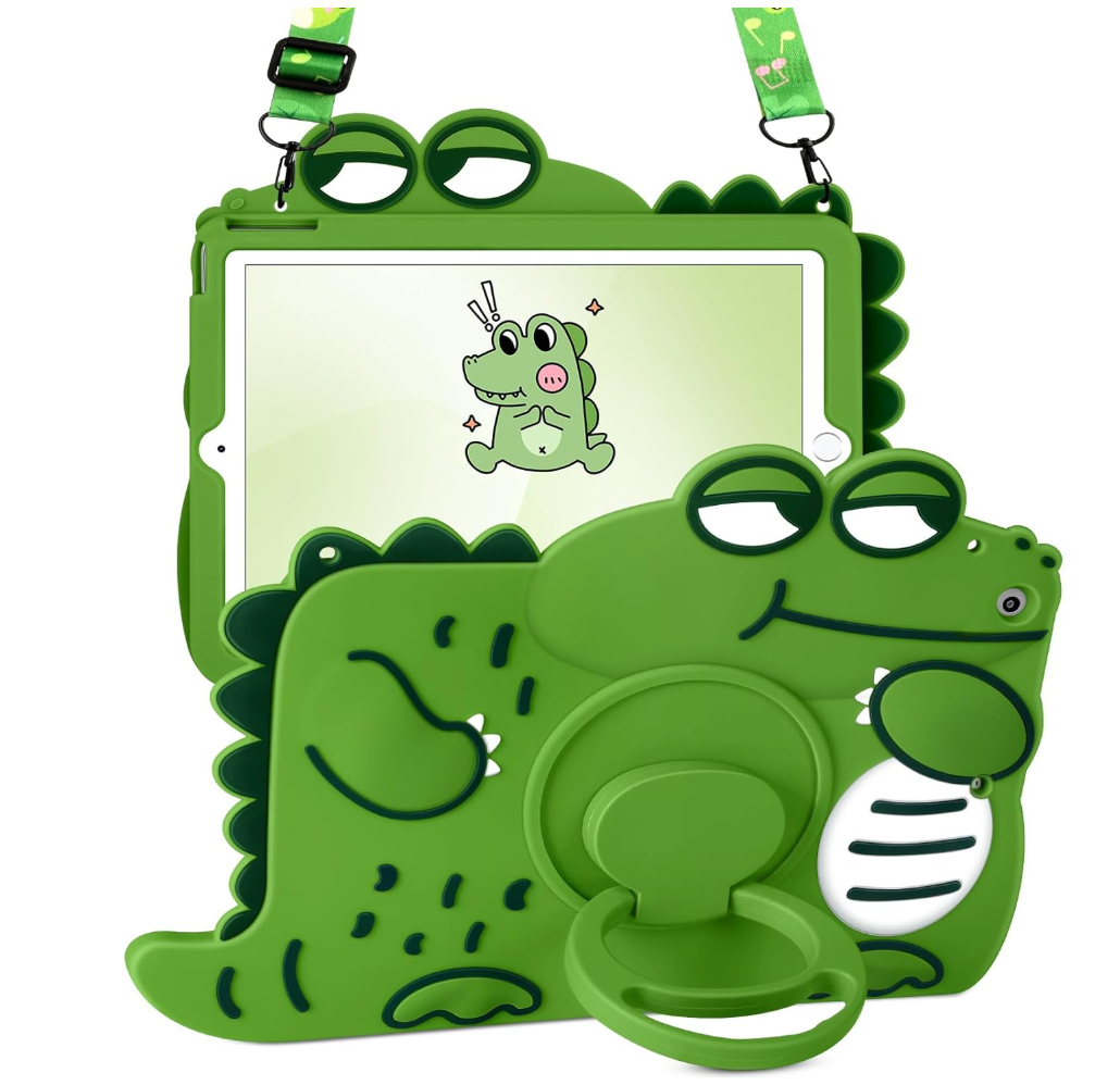 Wazzasoft for iPad Air 3rd Generation Case, Pro 10.5” Case  Cute Girls Boys Kawaii Cover Girly Cartoon Women with Rotating Handle Stand & Strap Soft Silicone Funda for iPad Air 3, Pro 10.5 Cases