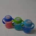 Nuby Clik-It Grip N' Sip Soft Spout No-Spill Training Sippy Cup with Handles - (3-Pack) 10 oz - 4+ Months - Blue/Green/Red